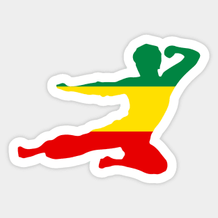 Rasta Kung Fu - Kung fu fly kick logo in Rastafari colors Sticker